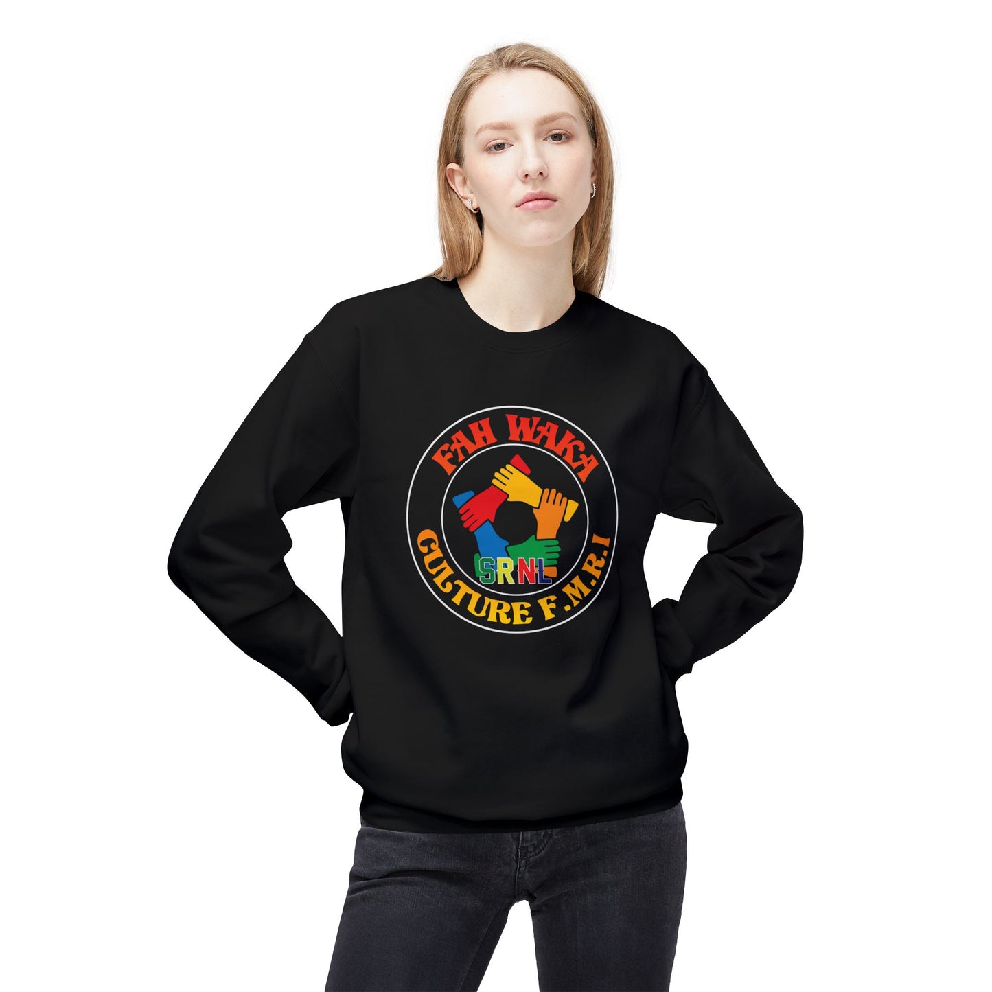 Colorful Cultural Fleece Crewneck Sweatshirt, Cozy Layer, Unique Gift, Fashion for All, Festival Wear, Comfortable Everyday Outfit