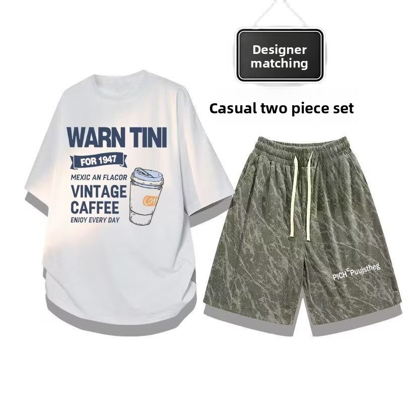 Men's summer loose two-piece set