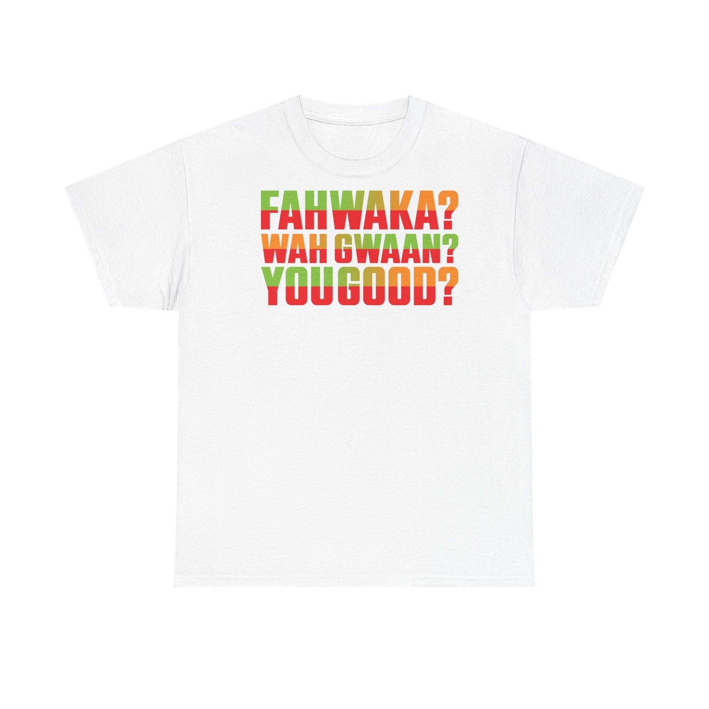 Unisex Heavy Cotton Tee with Fun Jamaican Phrases, Casual Wear, Gift for Friends, Summer Festival, Comfortable Tee, Streetwear Style