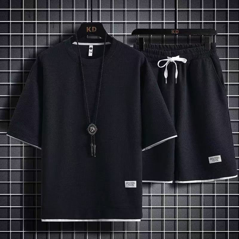 Men's Round-neck T-shirt and Shorts Set