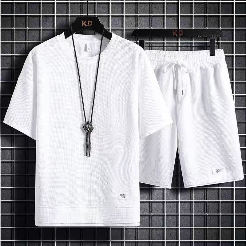 Men's Round-neck T-shirt and Shorts Set