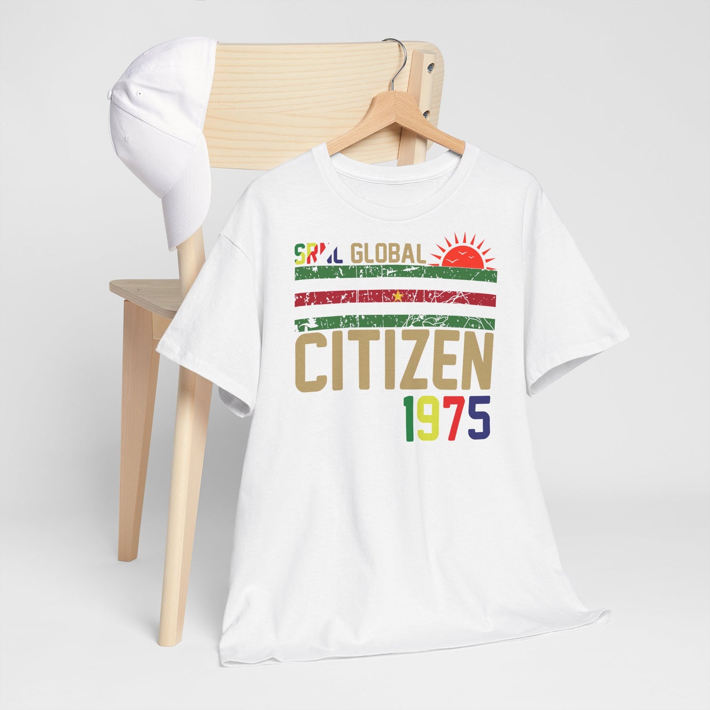 Global Citizen 1975 Tee - Unisex Heavy Cotton Shirt, Inspirational Apparel, Unique Gift, Casual Wear, Eco-Friendly Fashion