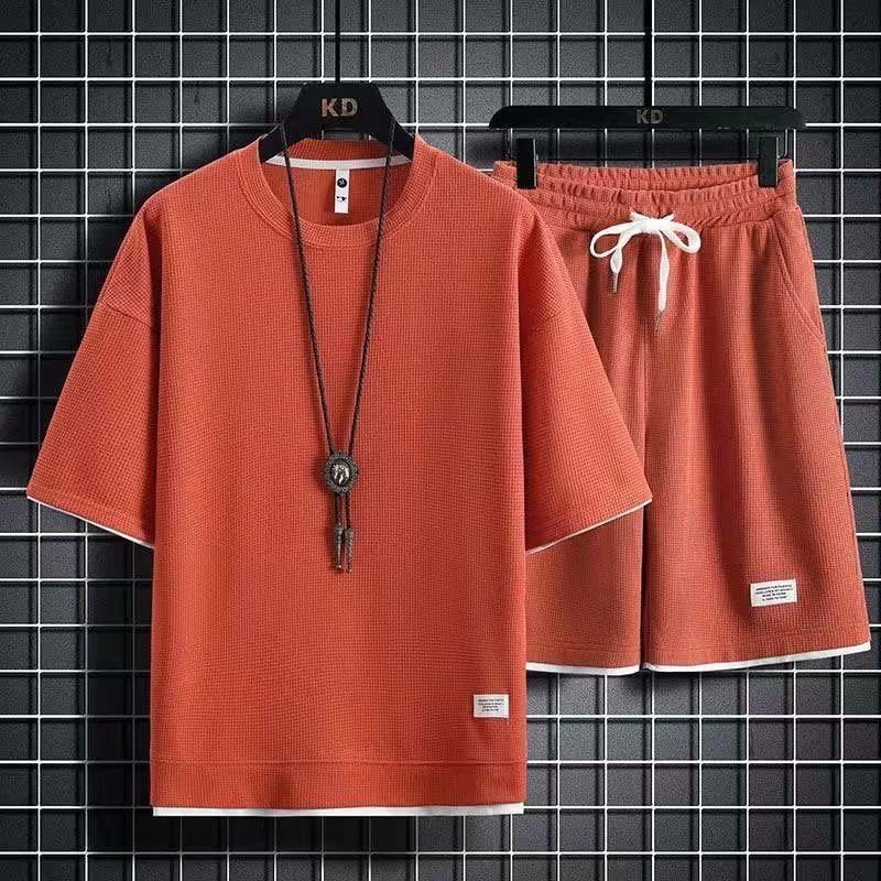 Men's Round-neck T-shirt and Shorts Set