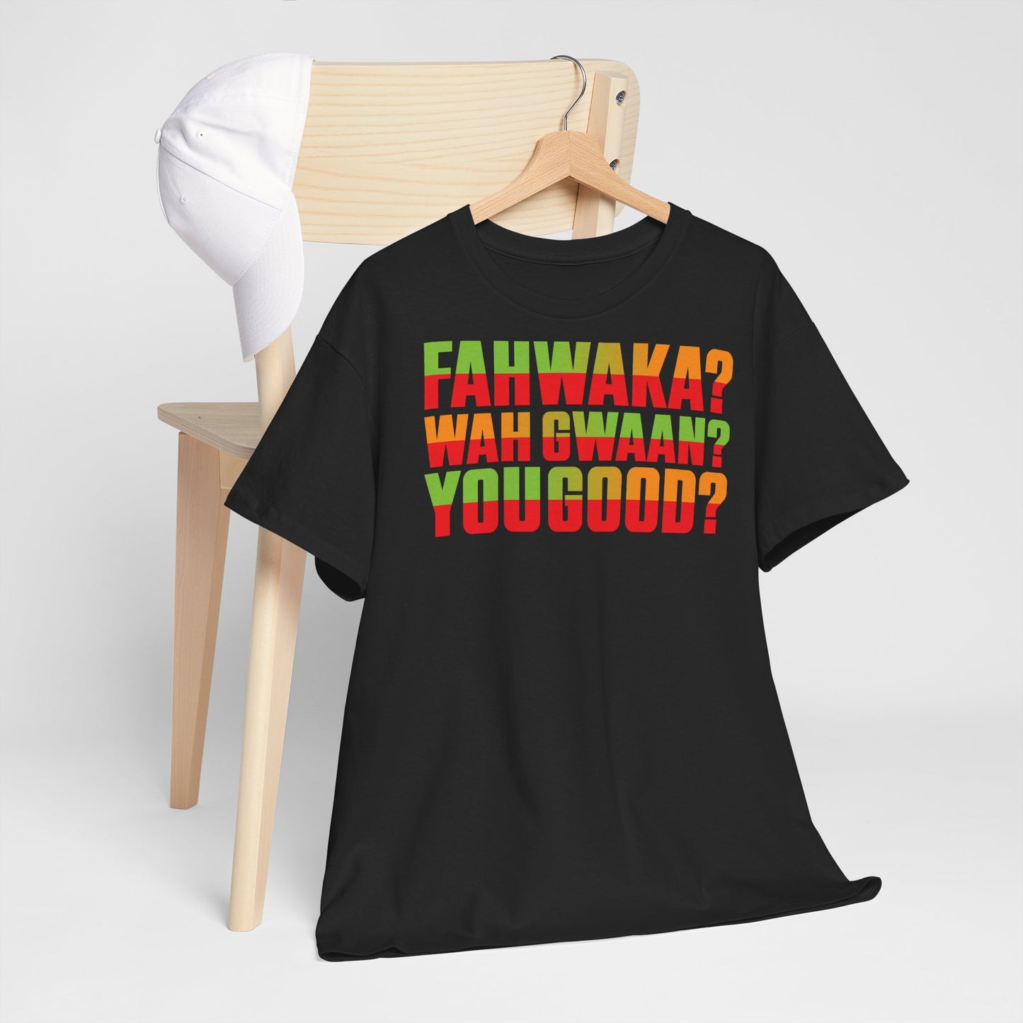 Unisex Heavy Cotton Tee with Fun Jamaican Phrases, Casual Wear, Gift for Friends, Summer Festival, Comfortable Tee, Streetwear Style