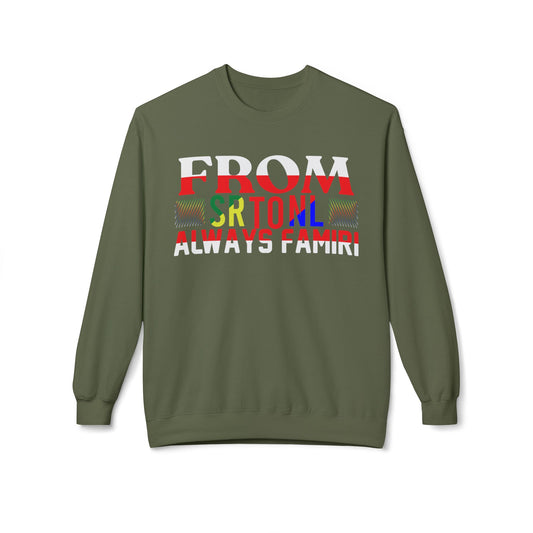 Unisex Fleece Crewneck Sweatshirt - Always Familiari, Casual Wear, Perfect Gift, Cozy Style, Everyday Comfort