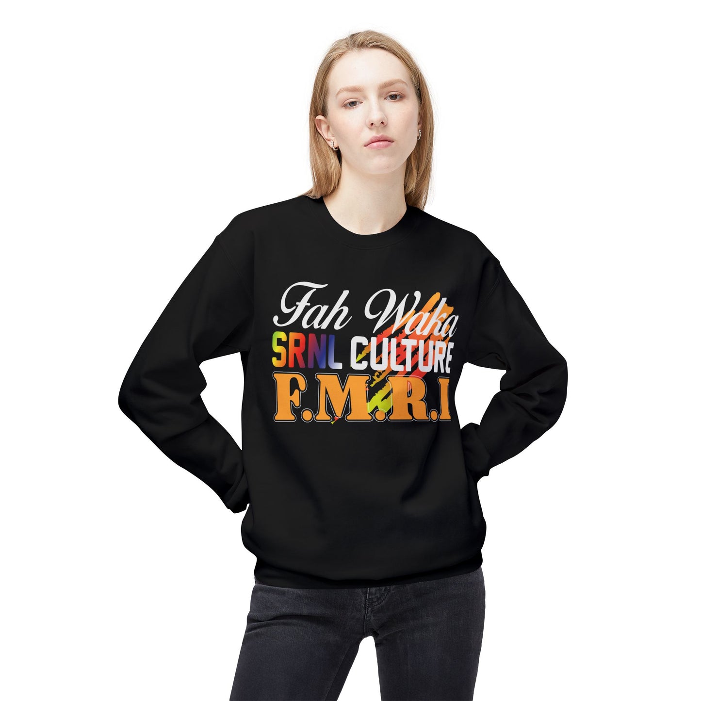 Vibrant Culture Fleece Crewneck Sweatshirt | Unique Streetwear Gift, Cozy Outfit, Unisex Fashion, Hip Hop Style, Holiday Pullover